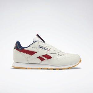 Reebok Classic Leather Turnschuhe Kinder - Rot/Navy - DE 861-DYU